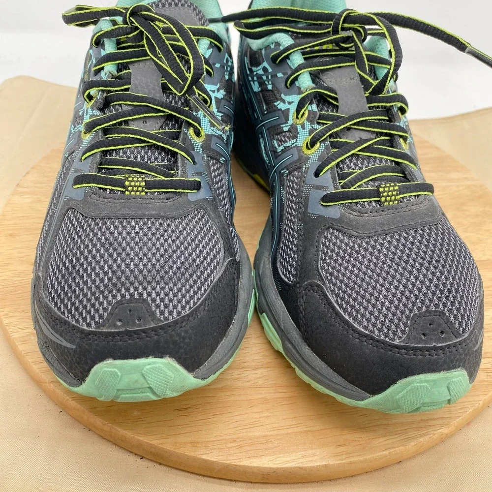 Asics Womens Gel Venture 6 T7G6N Black Teal Road Running Shoes Size 9.5